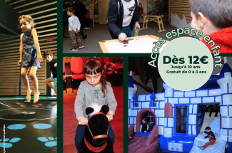 Photo promotionnelle accès enfant du domaine de Valsoyo avec trampoline, jeux de table, jeux gonflables